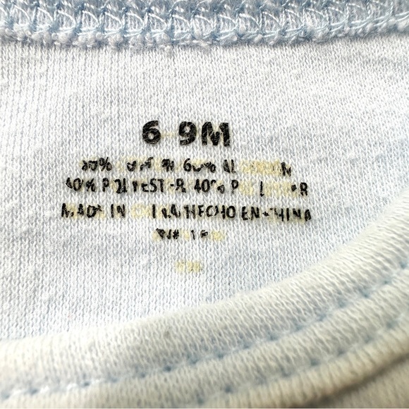 ⭐️ 5 for $25 Set of 2 Blue & White Baby Cotton Onesies Size 6-9 Months - Picture 8 of 9